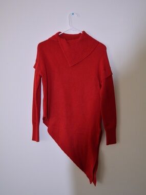 Red Asymmetrical Sweater